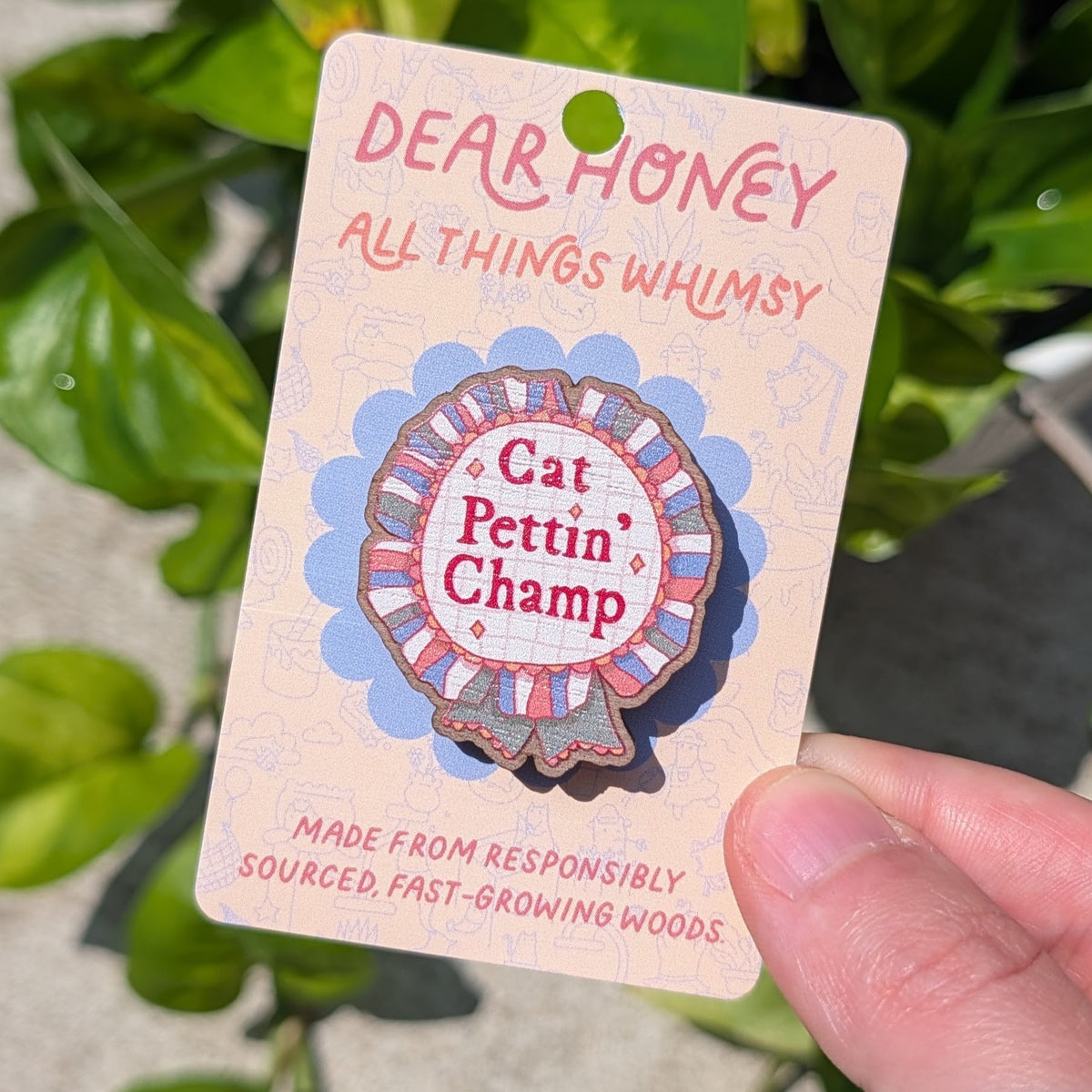 Cat Pettin' Champ - 1.5" Pin