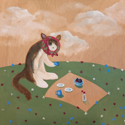 Pebble Drinking Tea - Print